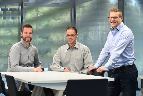 Team Obview eli Teemu Ruotsalainen (vas.), Tapio Mäkelä ja Asko Sneck