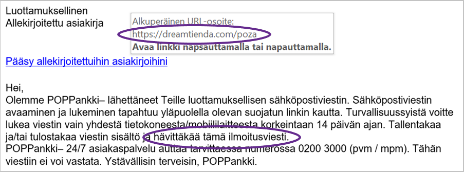 huijausviestin linkki 2