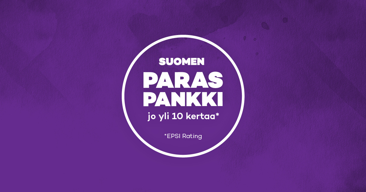 Suomen paras pankki jo yli 10 kertaa.