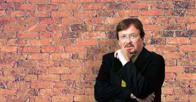 Timo Tyrväinen ja tiiliseinä, kuvituskuva.