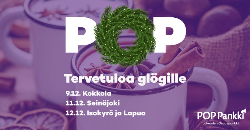 9.12. Kokkola 11.12. Seinäjoki 12.12. Isokyrö ja Lapua