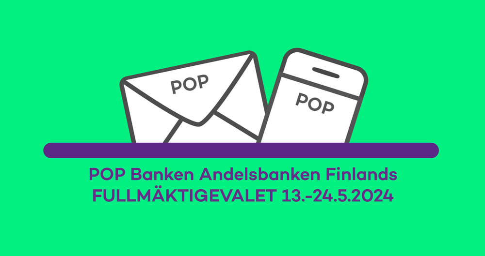 POP Banken Andelsbanken Finlands fullmäktigevalet 13.-24.5.2024.