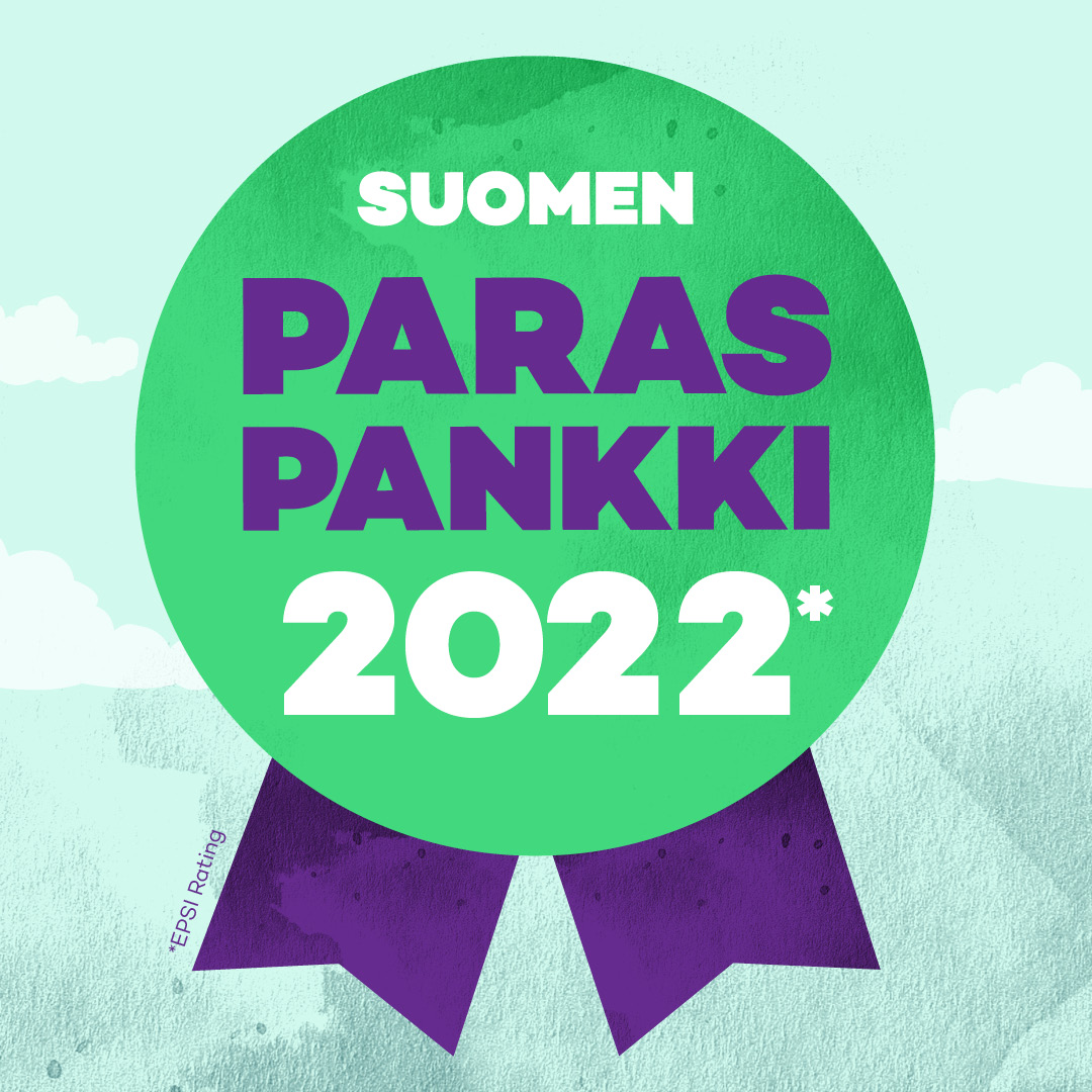 Suomen paras pankki 2022 logo.
