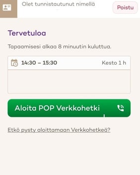 Kuva POP Verkkohetken odotushuoneesta